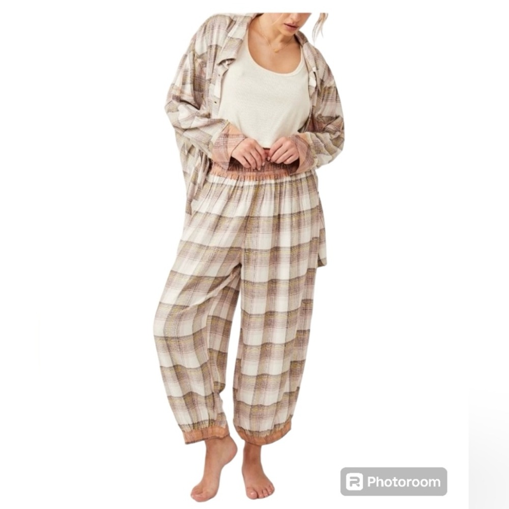 NWT Free People  Fallin' For Flannel Lounge Pants Size M